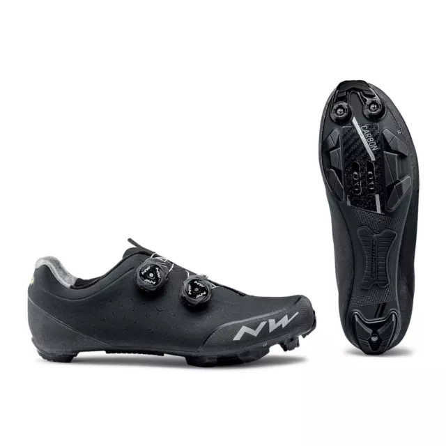 Scarpe NORTHWAVE Rebel 2 Nero Ciclismo MTB XC-Gravel SPD Suola Carbon