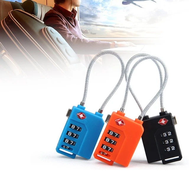 Steel Wire Security Lock 3 Digit Password Lock Suitcase Luggage Coded Lock