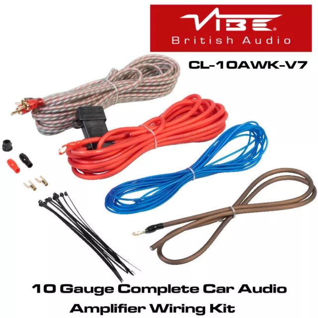 Vibe Critical Link 10 AWG Gauge Power Ground RCA Fuse Amplifier Wiring Kit 10G