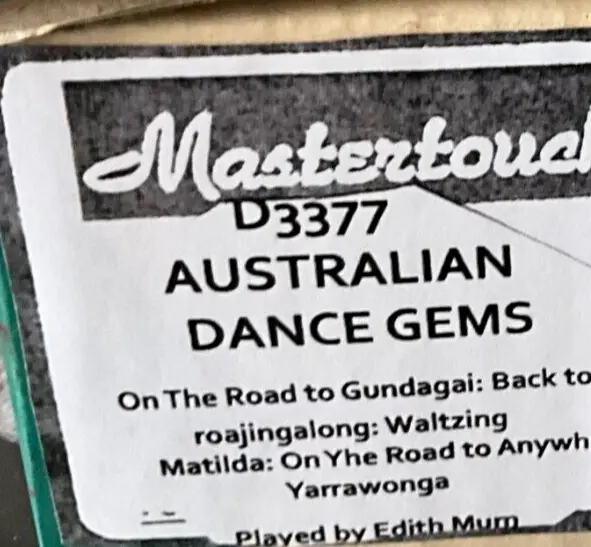 Australian Dance Gems Original Rare Long Play  Pianola Roll Very Good Condition