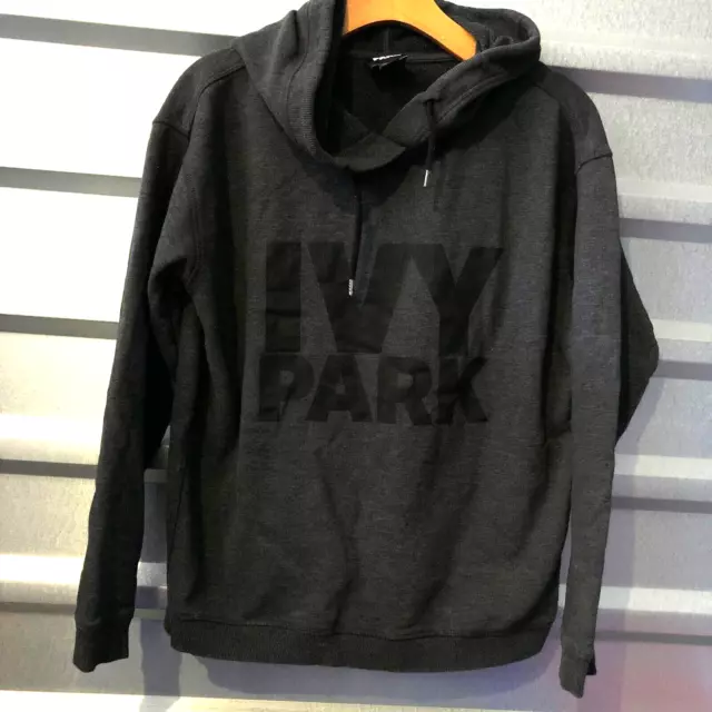 ivy park womens hoodie extra small sweater dark gray Hooded Pocket Pullover Cb