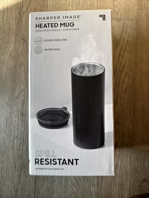 Sharper Image 1012666 Insulated Heated Travel Mug - Black