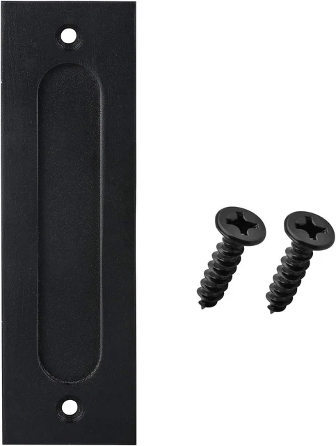 7'' Heavy Duty Simple Invisible Black Flush Sliding Barn Door Handle for Closet/
