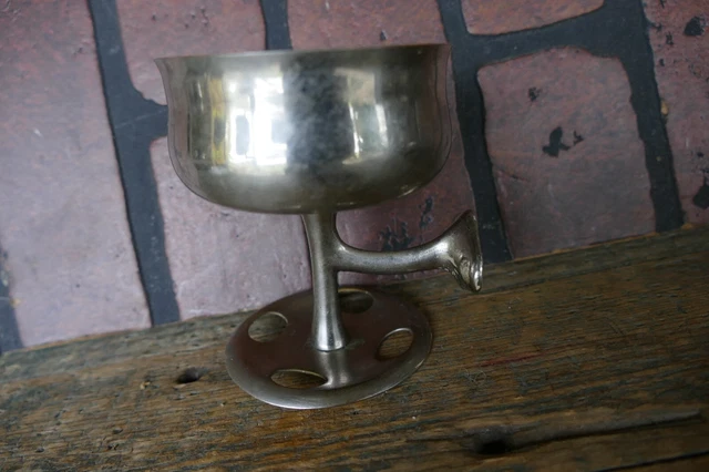 antique bathroom fixture Victorian Nickle plated brass toothbrush & cup holder