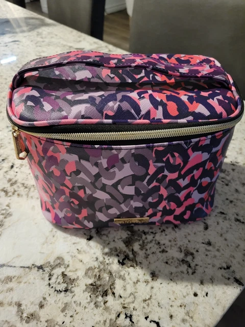 TRINA TURK Fushia Zip Cosmetic Toiletry Makeup Travel Bag Case