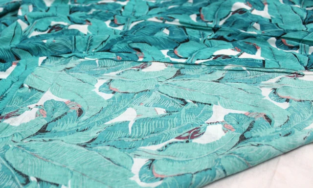 4.6m Tissus Coton Indien en Bois Bloqué Imprimé Couture Vêtements Artisanat