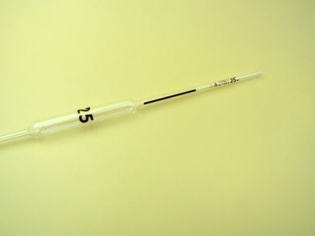 Corning Glass Corex TD 25mL Bulb Class A Volumetric Pipette Pipet 7100-A