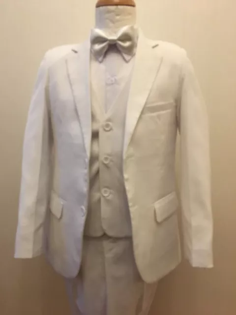 Costume Enfant Blanc Mariage Cérémonie Ecole ensemble 5 pièces  3 Ans