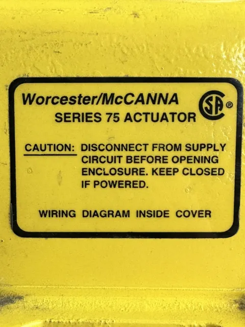 Worcester McCanna Electric Actuator Series 75 Model 10 75 4W 150 in-lbs