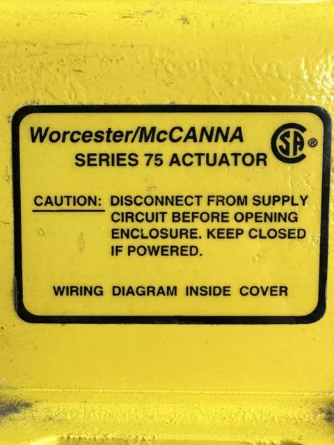 Worcester McCanna Electric Actuator Series 75 Model 10 75 4W 150 in-lbs