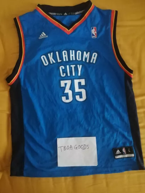 Kevin Durant 35 Oklahoma City Blue NBA Jersey mens kids Large/mens small