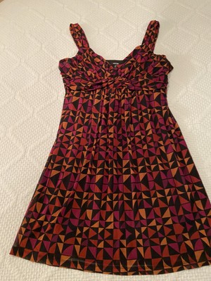 Apt 9 Mod Art Geometric Print Black Red Mesh Dress Size XL