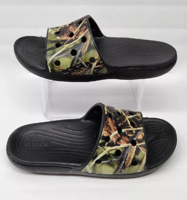 Classic CROCS Realtree Max-4 Camo Slide Sandals Black 206521 Mens 8 Womens 10