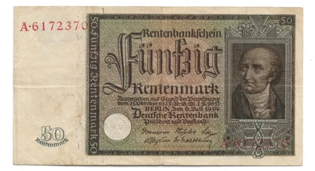 50 Rentenmark 1934 Ro. 165 (3-)