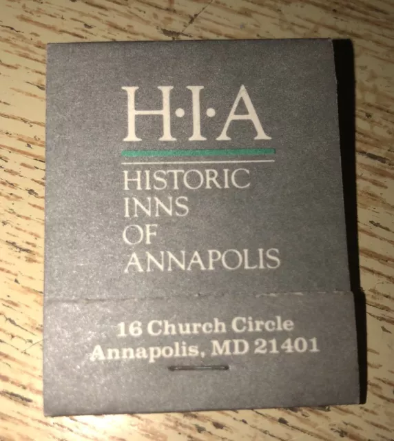 Historic Inns Of Annapolis Maryland *Unstruck* Matchbook 1990s Treaty Of Paris T