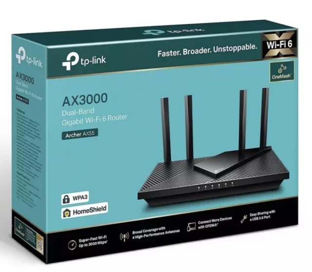 TP-Link Archer AX55 AX3000 Dual-Band Wi-Fi 6 Router