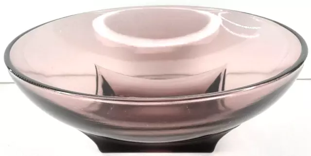 Hazel Atlas Glass Moroccan Amethyst Bowl Purple Mid Century Modern Dinnerware