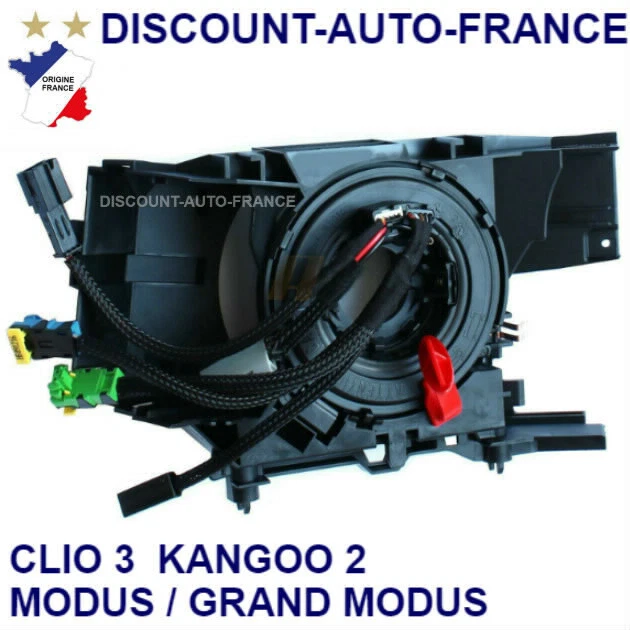 Contacteur Tournant Volant Airbag - Compatible Renault Clio 3, Modus, Kangoo 2 - Neuf Sous Blister