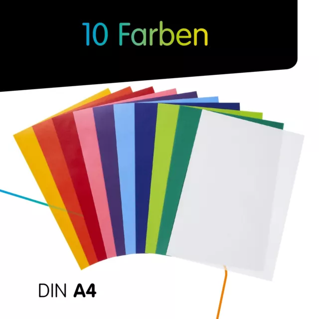 perfect ideaz Transparentpapier DIN-A4 50 Blatt 10 Farben bunt transparent 115g 2