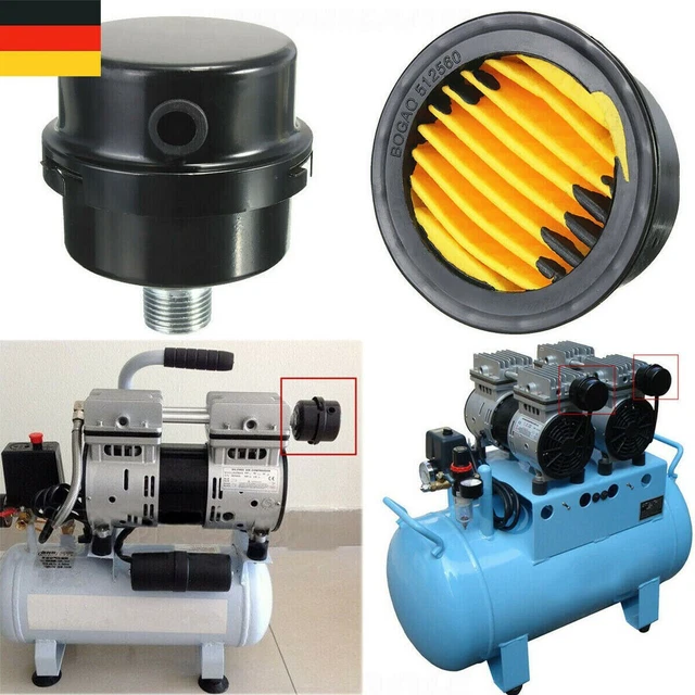 2X 3/8& 16MM Luftfilter Schalldämpfer Geräuschfilter Ansaugfilter