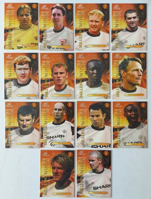 Manchester United MILLENNIUM GOLD FUTERA 2000 Set completo di 14 carte David Beckham
