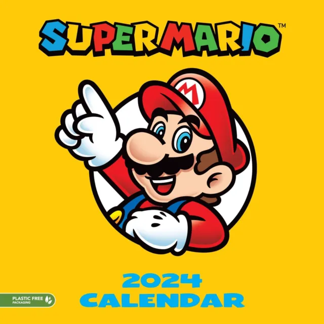 Super Mario 2024 Calendar Month To View Square Wall Calendar Official Product