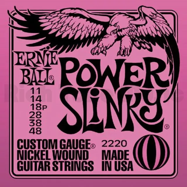 Ernie Ball 2220 Power Slinky 11 48 Corde Per Chitarra Elettrica Muta Completa