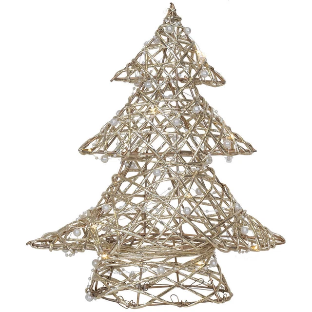 LED Stern Weihnachtsbaum  Weihnachtsleuchter 20 warmweiße LEDs gold