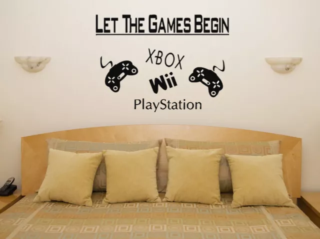 Let The Games Begin Xbox PS Wii Children's Bedroom Decal Wall Sticker Picture