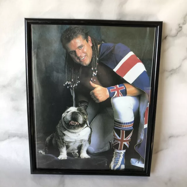 British Bulldog Davey Boy Smith Vintage 1990’s - Glass Framed Picture WWF WWE