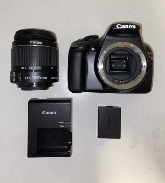 Canon EOS Rebel T3 Camera Body & 18-55mm Lens & Battery & Charger