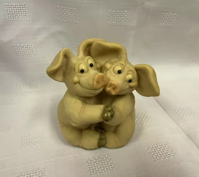 Piggin Together Collectible Pig Figurine 1995 David Corbridge Handmade Ornament