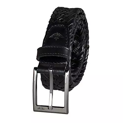 Dockers Men's Leather Braided Casual and Dress Belt,Black,30 30, Black