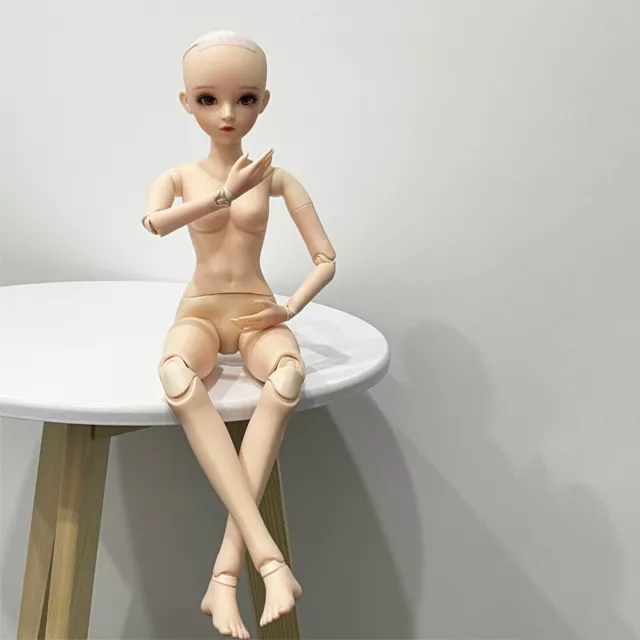 60cm Mädchen 1/3 BJD Puppe Kugelgelenk Weiblicher Körper OPEN HEAD Upgrade Augen