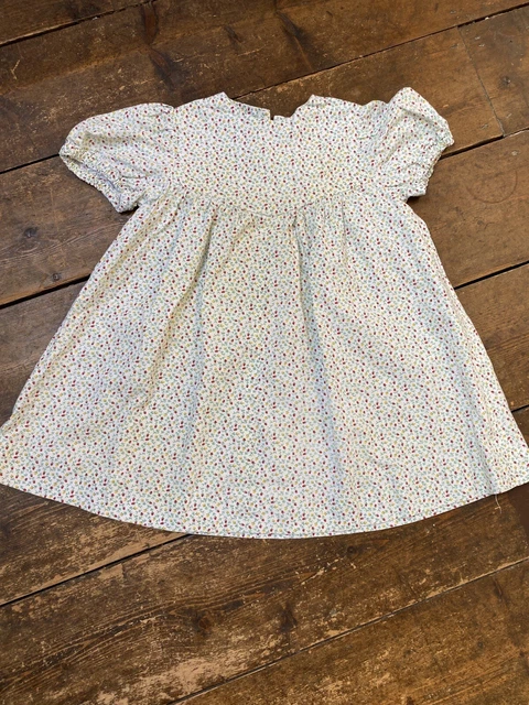 Abito floreale vintage fatto a mano età 2-3 anni '90