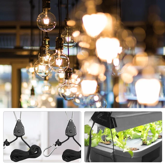 6 Pcs Wachsen Licht Kleiderbügel Interne Getriebe Ratschen Pulley Seil Aufhänger 6