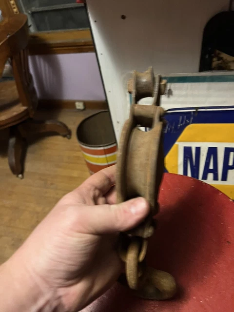Antique Old Cast iron Star Brand Hay Trolley Carrier Barn Drop Rope Pulley USA 6
