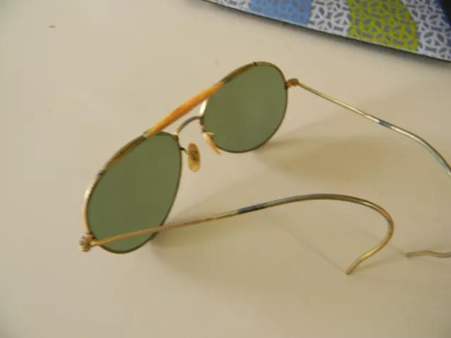 Gold Original Brow Bar Aviator Sunglass with Glass Lens Vintage - (maybe)