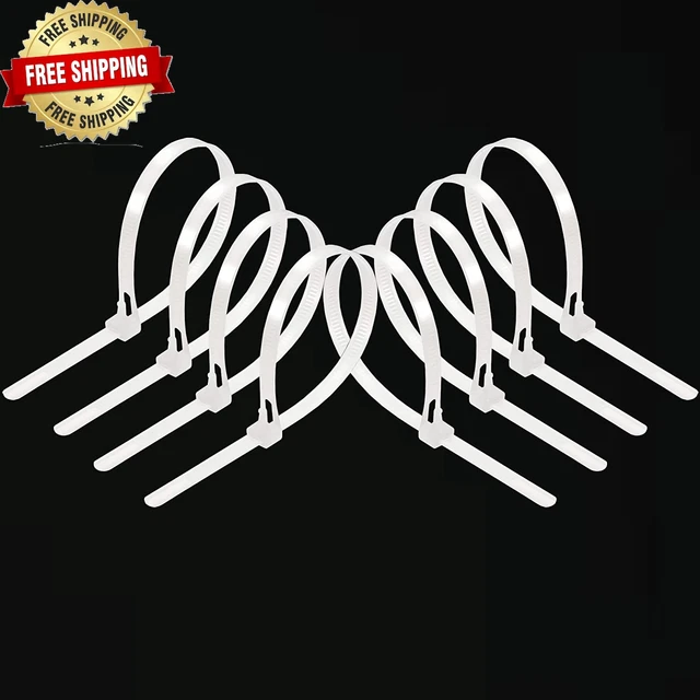 Reusable Zip Ties 6 Inch, 100Pcs Releasable Cable Ties White 50Lbs Tensile, Adj