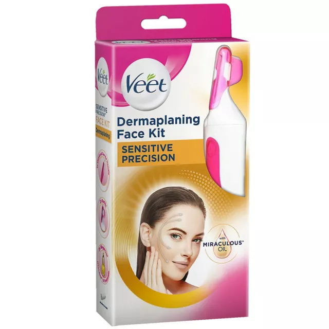 Veet Sensitive Präzision Dermaplaning Gesicht Kit Miraculous Öl für glatte Haut