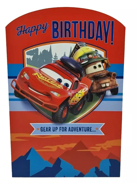 Large Disney Cars Open  Birthday Card.