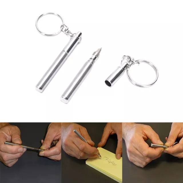 Portable Stainless Steel Telescopic Function Ballpoint Pen Metal Key AGUKURUK Sb