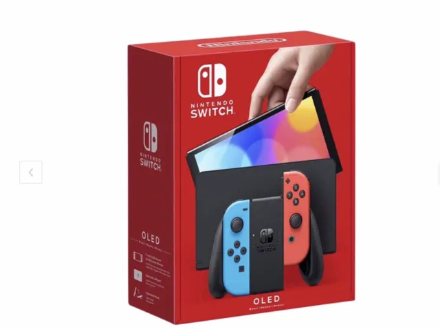 Nintendo Switch OLED Model HEG-001 Handheld Console - 64GB - red/blue BRAND NEW!