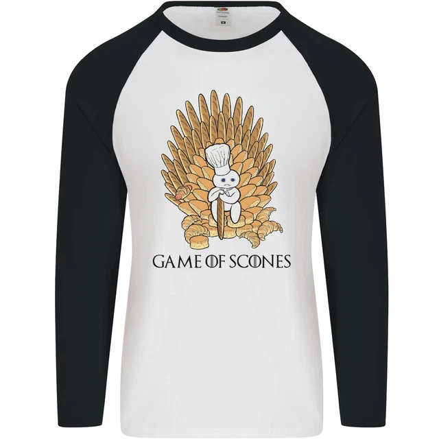 Game of Scones Funny Movie Parody GOT Mens L/S Baseball T-Shirt
