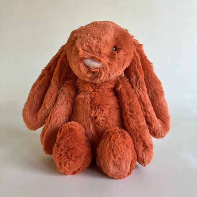 JELLYCAT MEDIUM BASHFUL Tangerine Bunny Rabbit Soft Toy Cuddly Plush