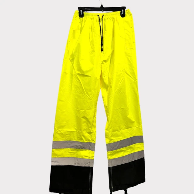 NEW RRI Class E High Visibility Pants Adult XL Yellow Black Silver Reflective