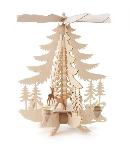 Tree Shaped Deer in Forest Scene German Candle Pyramid