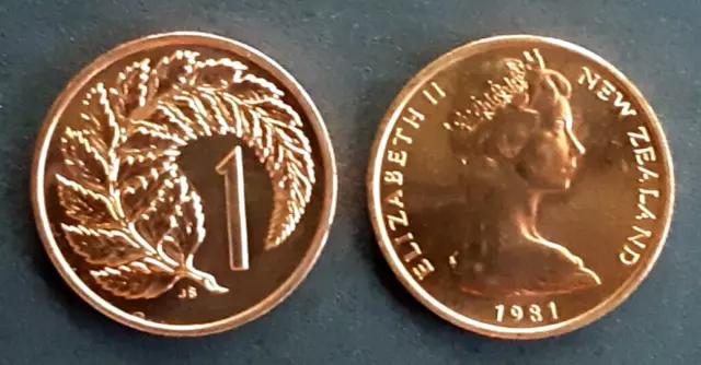 New Zealand 1 Cent coin 1981 brilliant uncirculated