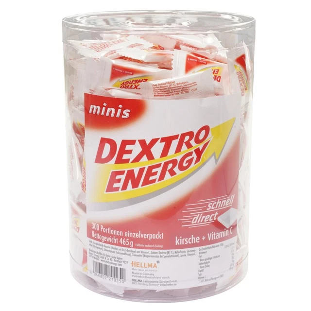 Dextro Energy Mini Ciliegia, Tavole Zucchero d'Uva, 300 pezzi, 70000147