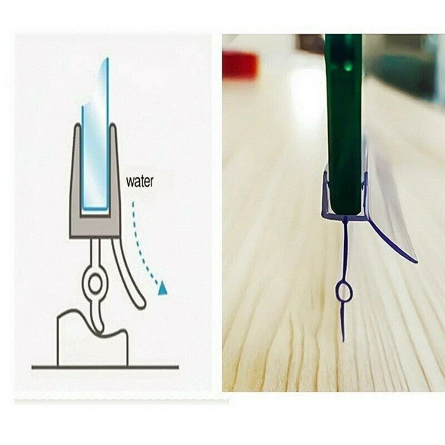 Para todas las puertas de vidrio sello de ducha baño tira de goma húmeda y seca 2 piezas 4-6 mm